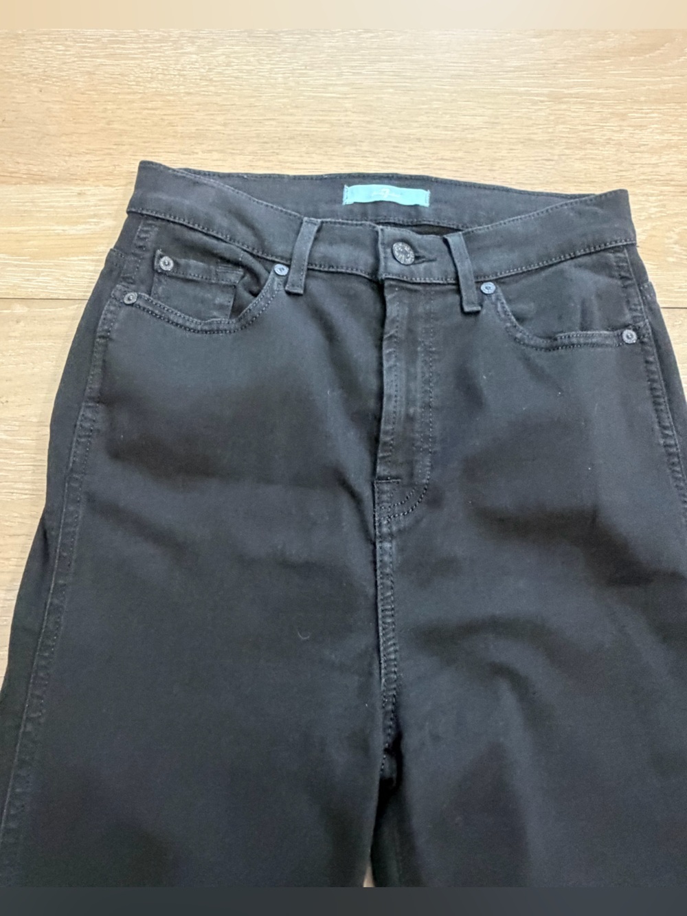 7 For All Mankind Black Bootcut Jeans - Flared Hem - Picture 2 of 7